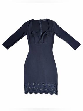 Lulu’s Black Lace Cocktail Dress